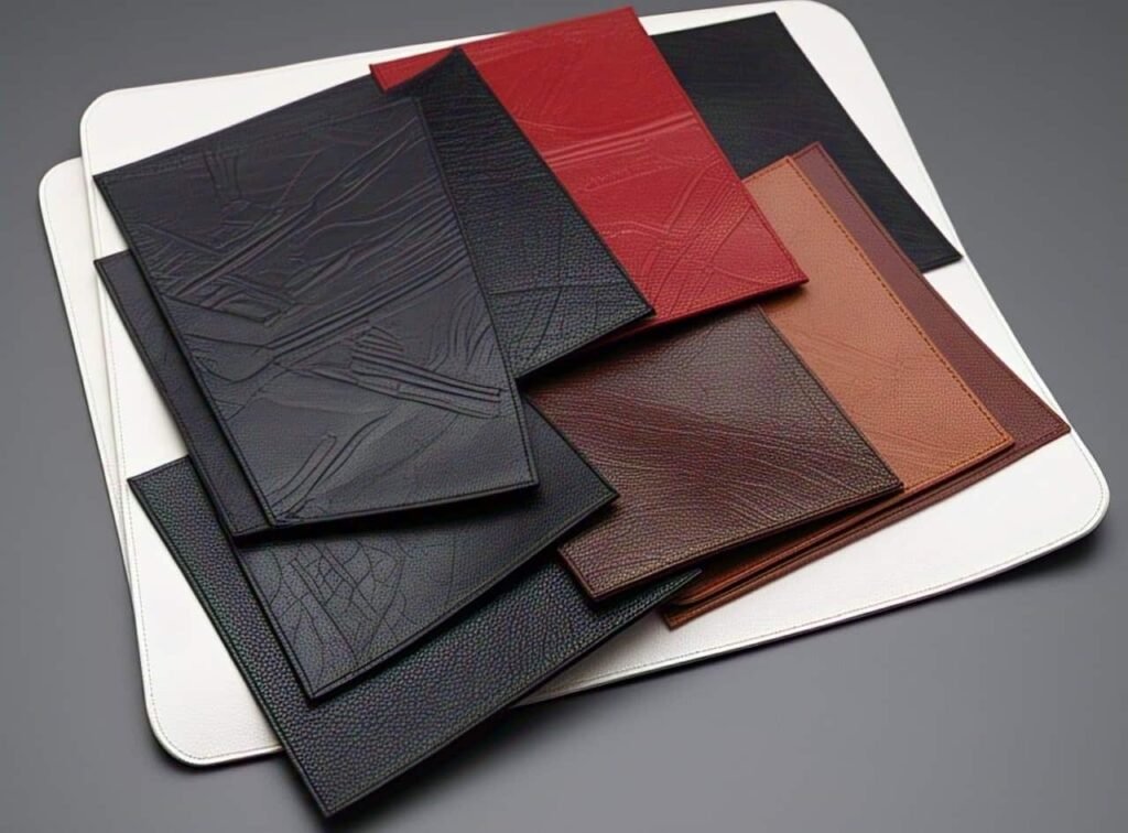 types of faux leather such as pu, pvc, plant-based, synthetic leather
